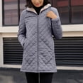 thumbnail image 2 of FAIWAD Women's Winter Coats Hooded Fleece Padded Zip Jackets Long Warm Slim Solid Color Overcoat, 2 of 4