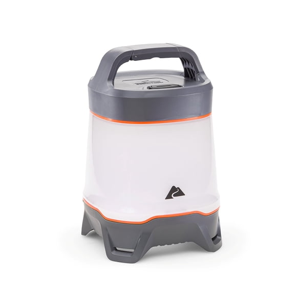 Ozark Trail 1500 Lumen LED Camping Lantern – Long-Lasting 300-Hour Runtime, Water-Resistant, Orange/Gray