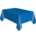 thumbnail image 1 of yulier Large Plastic Table Cloth Disposable Tablecloths Rectangle Table Cover for Parties Wedding Picnic, Leakproof, Wipe Clean, Blue, 1 of 1