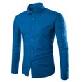 thumbnail image 1 of AherBiu Men Shirts Button down Long Sleeve Causal Regular Fitted Causal Loose Fall Winter Classic Solid Color Tee Tshirts, 1 of 2
