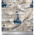 thumbnail image 1 of Soimoi Velvet Fabric Fish & Ship Ocean Fabric Prints By Yard 58 Inch Wide, 1 of 3