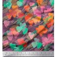 thumbnail image 1 of Soimoi Toile de Coton Brosse Coup & Coloré Tissu Imprimé Coeur par la Cour 56 Pouces de Large, 1 of 1