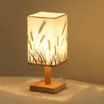 thumbnail image 2 of GROWTH TANK Bedside Table Lamp, Table Lamp with Linen Shade, Small Nightstand Lamp Wheat, 2 of 8