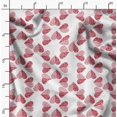 thumbnail image 2 of Soimoi White polyester Crepe Fabric Red Heart Decor Fabric Printed Yard 42 Inch Wide, 2 of 6