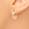 thumbnail image 4 of 14k Rose Gold Solid Hinged post Polished Cuff Stackable Bangle Bracelet Small Hoop Earrings Measures 15x4.75mm Wide Jewe, 4 of 4