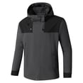 thumbnail image 1 of Pisexur Veste Coupe-Vent Homme Agencement de Couleurs Résistance à l'Eau Cordon Poches à Capuche Veste d'Extérieur Manteau Veste de Randonnée Homme Imperméable Manteau pour Homme, 1 of 4