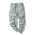 thumbnail image 1 of MAWCLOS Mens Cargo Pants Elastic Waist Trousers Solid Color Jogger Pant Fitted Hiking Drawstring Bottoms Gray XL, 1 of 3