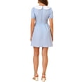 thumbnail image 3 of INSPIRE CHIC Robe au-Dessus du Genou pour Femme à Col Peter Pan Contrastant, Manches Bouffantes, Coupe Ajustée et Évasée, TP Bleu, 3 of 7