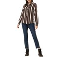 thumbnail image 2 of INSPIRE CHIC Chemises à Col à Revers pour Femmes, Boutonnées, Manches Longues Retroussables, m Brun, 2 of 6