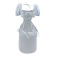 thumbnail image 4 of AMERTEER Women Summer Temperament Tunic Backless Elastic Lace Adjustable Dress, 4 of 6