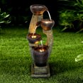 thumbnail image 1 of 40-Inch Modern Outdoor Garden Fountain with LED Lights for Garden Patio Decor, 1 of 13