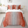 thumbnail image 2 of YST Orange and Grey Gradient Ombre Comforter Set, 7-Piece, Wave Lines Dots, Full, 2 of 4