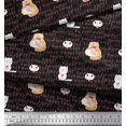 thumbnail image 3 of Soimoi Poly Crepe Fabric Sweet Cat Kids Printed Fabric 1 Yard 52 Inch Wide, 3 of 3