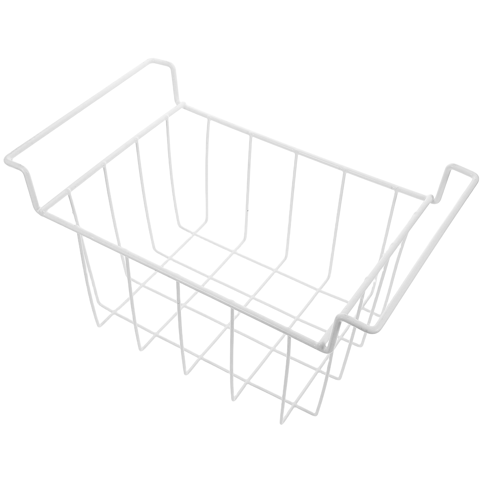 White Multipurpose Freezer Basket for Storage Use with Space Optimization and Easy Cleaning Iron