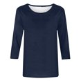 thumbnail image 4 of HKEJIAOI Blouse pour Femmes 3/4 Manches Imprimé Floral Col Rond 5XL Été Tops, 4 of 5