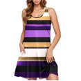 thumbnail image 5 of Ovzne Robes Grande Taille pour Femmes aux Formes Robe Femme Robe Décontractée pour Femme Grande Taille Sans Manches à Col Rond Robe Courte à Rayures Robe Grande Taille Liquidation, 5 of 5