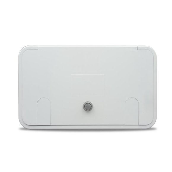 B&B Molders Electrical Cord Hatch 94316 Multi-Purpose Hatch; 6 Inch Height x 11-1/16 Inch Width Cutout Dimension; Polar White; Key Alike Lock; UV And Impact Resistant; NSF/CSA/TEI Certified