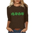 thumbnail image 2 of T-Shirt Imprimé pour Dames, Col Rond, Manches Trois-Quarts, Manches 3/4, Coupe Ample, 2 of 6