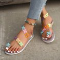 thumbnail image 1 of LSLJS Women's Summer Plus-Size Flower Clip-Toe Flat Beach Sandals, Flats Shoes, 1 of 9