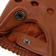 thumbnail image 3 of Milaget Retro PU Leather Men Fingerless Driving Cycling Gloves XL Brown Button, 3 of 9