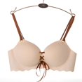 thumbnail image 4 of DeRuiLaDy Solid Color Seamless With String Push Up Bras For Women Breathable Adjusted Wire Free Underwear Sexy Lingerie Bra, 4 of 5
