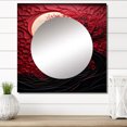 thumbnail image 1 of Designart "Radiant Ruby Red Moon" moon Square Mirror Wall Decor Astronomy - Large Red Square Bathroom Mirror - Square Printed Wall Mirror Art, 1 of 5