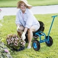thumbnail image 2 of Costway Chariot de Jardin Roulant Siège de Travail de Jardinage Extérieur avec Hauteur Réglable et Rangement pour Outils Bleu, 2 of 10