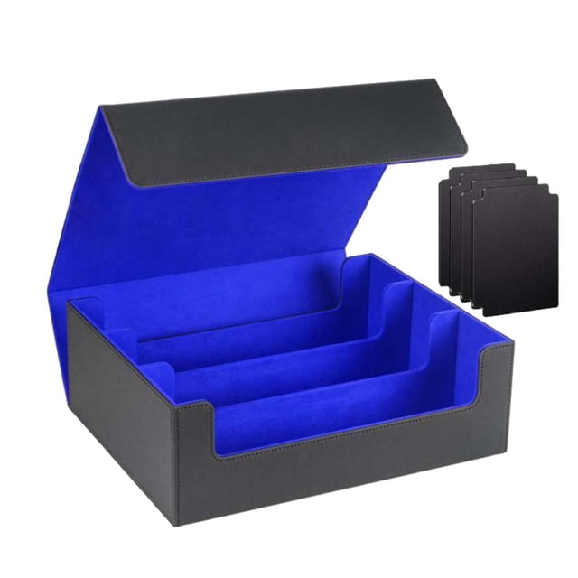 Esquirla Card Deck Box Holds 1800 Cards Game Card Storage Organizer Sports Cards Case Black Blue