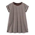 thumbnail image 1 of RXIRUCGD 2025 Vêtements d'Été pour Enfants Robe d'Été Décontractée Mignonne à Rayures Col Rond Manches Courtes pour Fille de 12 Mois à 12 Ans, 1 of 8