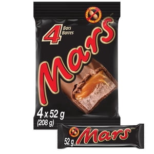 MARS, Peanut Free Chocolate Candy Bar, 4 Full Size Bars, 208g