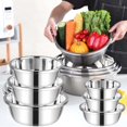 thumbnail image 2 of Matoen12 Stainless Steel Mixing Bowls Thickened Multi-functional Large Basin 8.7", 2 of 9