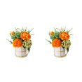 thumbnail image 3 of mmirethe Fake Peony Silk Hydrangea Flower Realistic Appearance Artificial Flowers With Vase Simulation Flower Set Low Maintenance Pinellia orange 2Set, 3 of 6