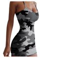 thumbnail image 1 of Robes Moulantes pour Femmes Femmes Décontractées Imprimé Camouflage Aguichant Ajustées Sans Manches à Bretelles Robe Moulante, 1 of 4