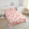 thumbnail image 3 of YST Cartoon Castle Comforter Set Watercolor Roses Floral Bedding Twin,Kawaii Love Heart Pattern Quilt Romantic Theme Down Comforter,Red, 3 of 6