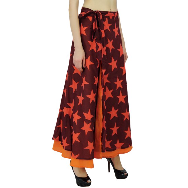 Phagun Floral Pattern Cotton Boho Hippie Wrap Skirt Single Layer Sarong