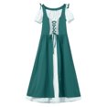 thumbnail image 3 of YiZYiF Robe Vintage Médiévale Renaissance à Manches Courtes pour Filles Enfants Halloween Festival Jeu de Rôle Fête Robes de Bal Vert 14, 3 of 5