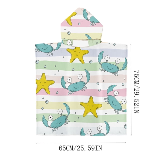 Kids Beach Hooded Beach Changing Towel Swimming Wearable