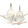 thumbnail image 1 of Martha Stewart Galway 10 Piece Aluminum Cookware Set w/Alum Lid, Linen, 1 of 8