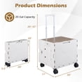 thumbnail image 3 of Gymax Foldable Utility Cart on 4 Rotate Wheels w/Telescoping Handle Lid & Cup Holder White, 3 of 10