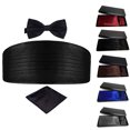 thumbnail image 2 of Bangcool Mens Bow Tie Fashion Solid Color Formal Bowtie with Pocket Square & Cummerbund, 2 of 8