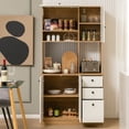 thumbnail image 3 of Costway 71" Tall Kitchen Pantry Buffet Hutch Freestanding Storage Cabinet 4 Doors White, 3 of 10