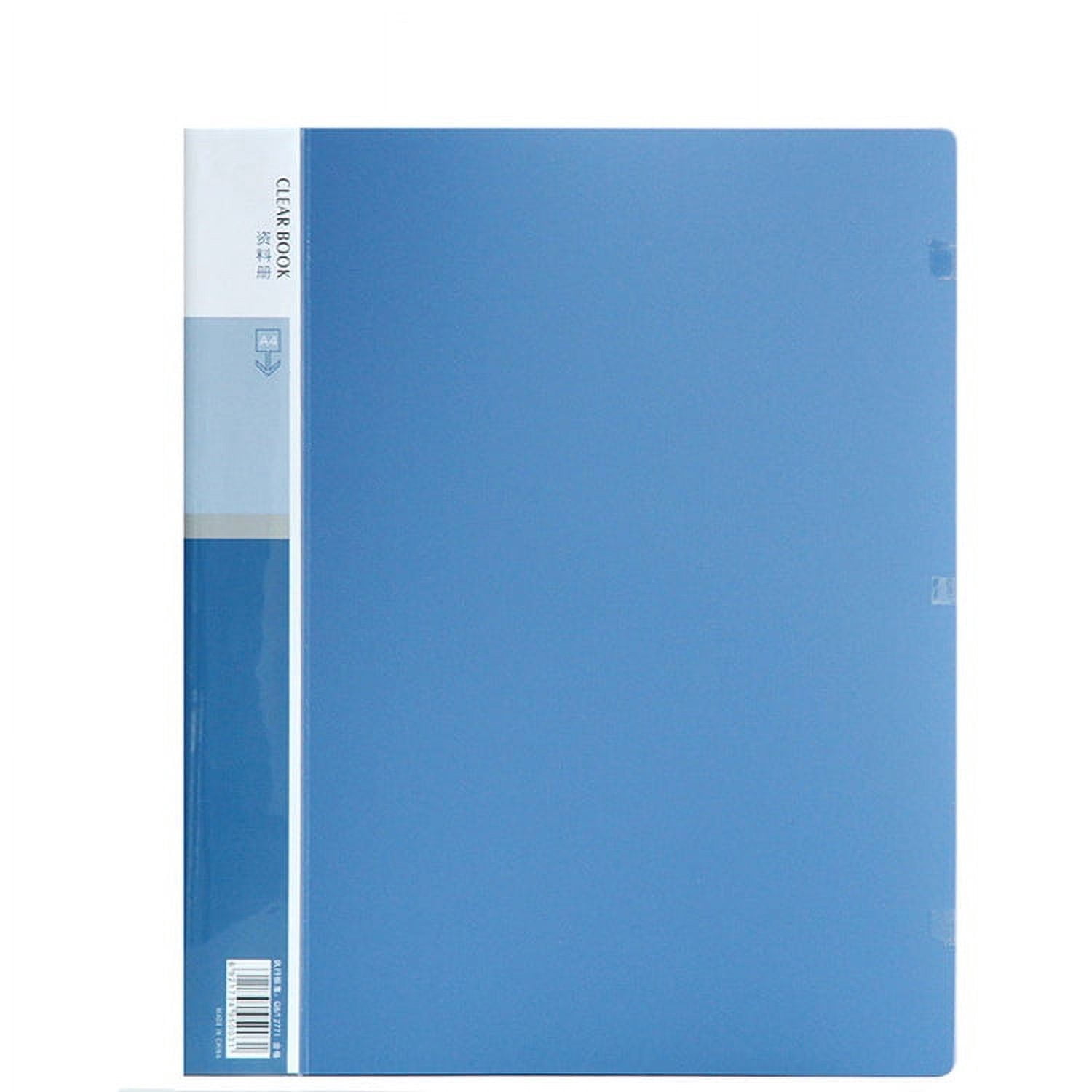 Binder with Plastic Sleeves (Navy Blue, 1 Pack), 30-Pocket Bound Presentation Book with Clear Sleeves, Sheet Protector Binder, Portfolio Folder