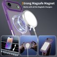 thumbnail image 3 of Asuwish Phone Case for iPhone 17 Air 6.5 inch Tempered Glass Screen Protector Magnetic Folding Stand Frosted Translucent Rugged Shockproof Protective Cell Cover i Phone17 i17Air Women Men Deep purple, 3 of 6