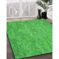 thumbnail image 3 of Ahgly Company Machine Washable Indoor Square Transitional Neon Green Area Rugs, 5' Square, 3 of 7