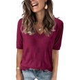 thumbnail image 1 of Arach&Cloz Women's V-Neck Short Sleeve Special Rib Knitted Pattern Casual Tops Sweater Spring Summer 2025, 1 of 6