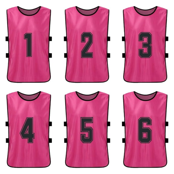 6 Pcs Chasubles de Soccer pour Enfants à Séchage Rapide Maillots de Soccer Jeunesse Sports Match Équipe de Basketball Entraînement Dossards Numérotés Gilet de Sport d'Entraînement