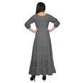 thumbnail image 3 of Moomaya Printed Round Neck 3/4 Sleeve Long Maxi Dress With Drawstring Waist, 3 of 3
