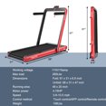 thumbnail image 2 of Gymax Tapis Roulant Pliant 2 en 1 4,75 Hp Machine de Course avec Appli et Télécommande Rouge, 2 of 10