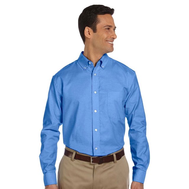 Harriton Men's Long-Sleeve Oxford with Stain-Release