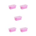 thumbnail image 3 of ZheElen Silicone Lunch Box Food Grade Silicone For Safe And Healthy Meals On Go pink 1200ml 5Set, 3 of 6